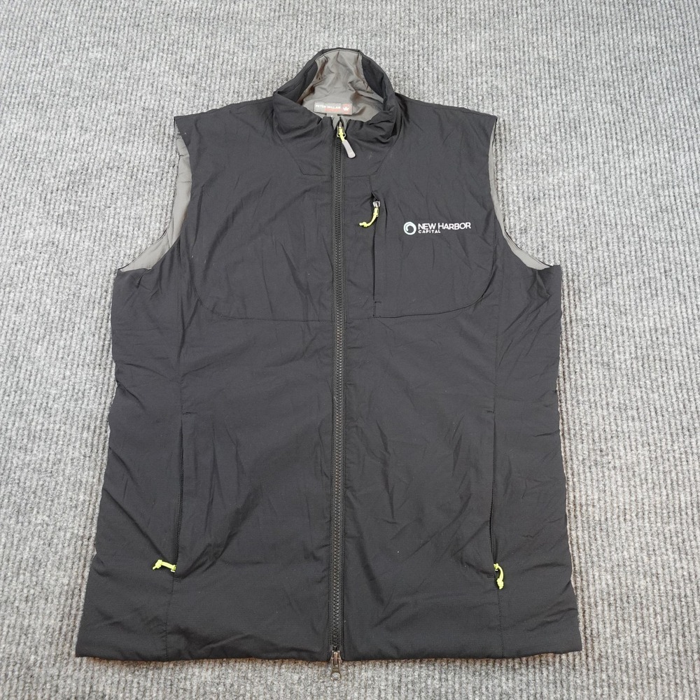 Peter Millar Crown Sport Vest Mens Small Black Insulated Full Zip Golf Logo